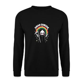 Tot im Inneren - Rainbow Reaper Halloween - Unisex Pullover - Schwarz - Vorne - Alina (178cm) & Michal (187cm)