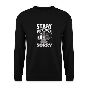 Support local street cats - Unisex Sweatshirt - black - Front - Alina (178cm) & Michal (187cm)