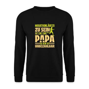 Papa MARATHON LÄUFER ZU SEIN EINE EHRE Lustiges - Unisex Pullover - Schwarz - Vorne - Alina (178cm) & Michal (187cm)
