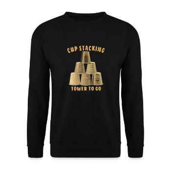 TOUR D’EMPILAGE DE GOBELETS À EMPORTER - Sweat-shirt Unisexe - noir - Devant - Alina (178cm) & Michal (187cm)