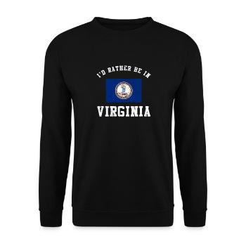 Ich wäre lieber in Virginia - Unisex Pullover - Schwarz - Vorne - Alina (178cm) & Michal (187cm)