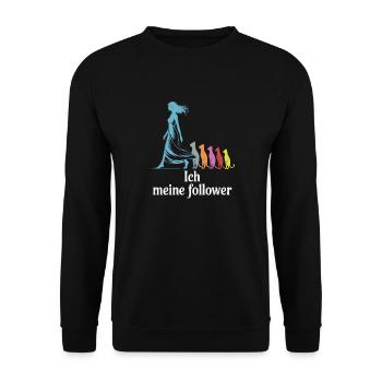 Me & My Followers – Cat Humor Design - Unisex Sweatshirt - black - Front - Alina (178cm) & Michal (187cm)
