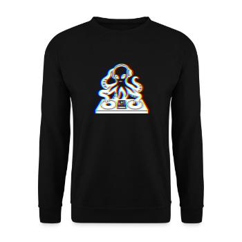 Glitch Kraken – Dein Soundtrack! - Unisex Pullover - Schwarz - Vorne - Alina (178cm) & Michal (187cm)