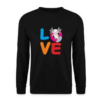 AMOUR AXOLOTL.png - Sweat-shirt Unisexe - noir - Devant - Alina (178cm) & Michal (187cm)