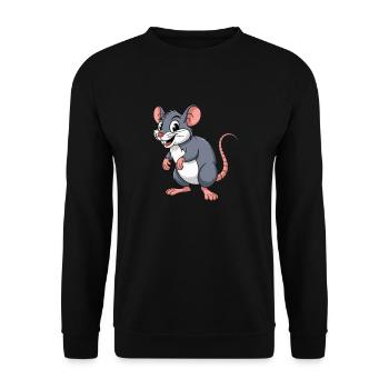 Ratte - Unisex Pullover - Schwarz - Vorne - Alina (178cm) & Michal (187cm)