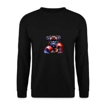 Dog Boxers Dog Pet Boxing - Unisex Sweatshirt - black - Front - Alina (178cm) & Michal (187cm)