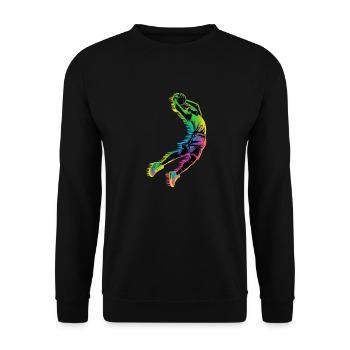 Basketball-dunk - Unisex Pullover - Schwarz - Vorne - Alina (178cm) & Michal (187cm)