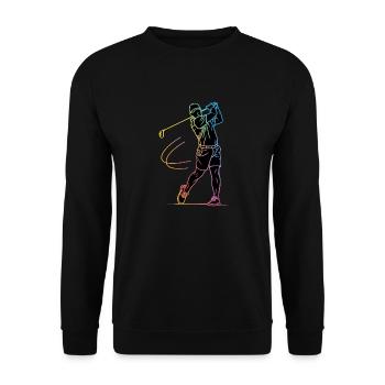 Golfer Silhouette Golf - Unisex Pullover - Schwarz - Vorne - Alina (178cm) & Michal (187cm)