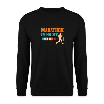 Läufer MARATHON IN SICHT Laufen Lustiges - Unisex Pullover - Schwarz - Vorne - Alina (178cm) & Michal (187cm)