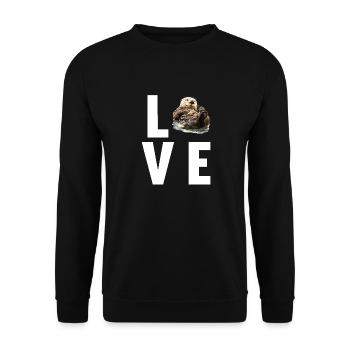 Seeotter - Unisex Pullover - Schwarz - Vorne - Alina (178cm) & Michal (187cm)