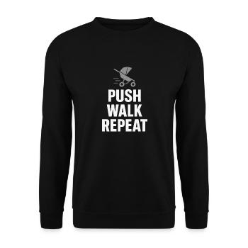 Nursery Dad Fatherhood Pride - Unisex Sweatshirt - black - Front - Alina (178cm) & Michal (187cm)