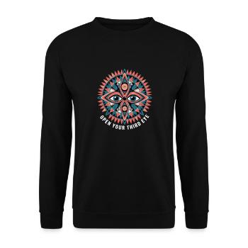Design vibrant du mandala du troisième œil - Sweat-shirt Unisexe - noir - Devant - Alina (178cm) & Michal (187cm)