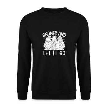 Gnome Costume Men Gnomes & Let It Go Gnome - Unisex Sweatshirt - black - Front - Alina (178cm) & Michal (187cm)