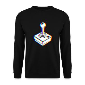 Glitch Joystick – Retro Gaming - Unisex Pullover - Schwarz - Vorne - Alina (178cm) & Michal (187cm)