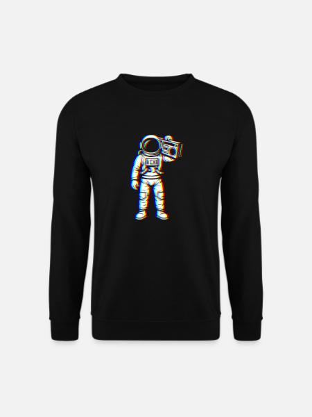 Glitch Astronaut - Beats im All - Unisex Pullover - Schwarz