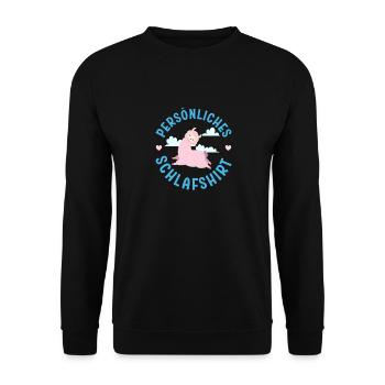 Alpaka PERSÖNLICHES SCHLAFSHIRT Lama Lustiges - Unisex Pullover - Schwarz - Vorne - Alina (178cm) & Michal (187cm)