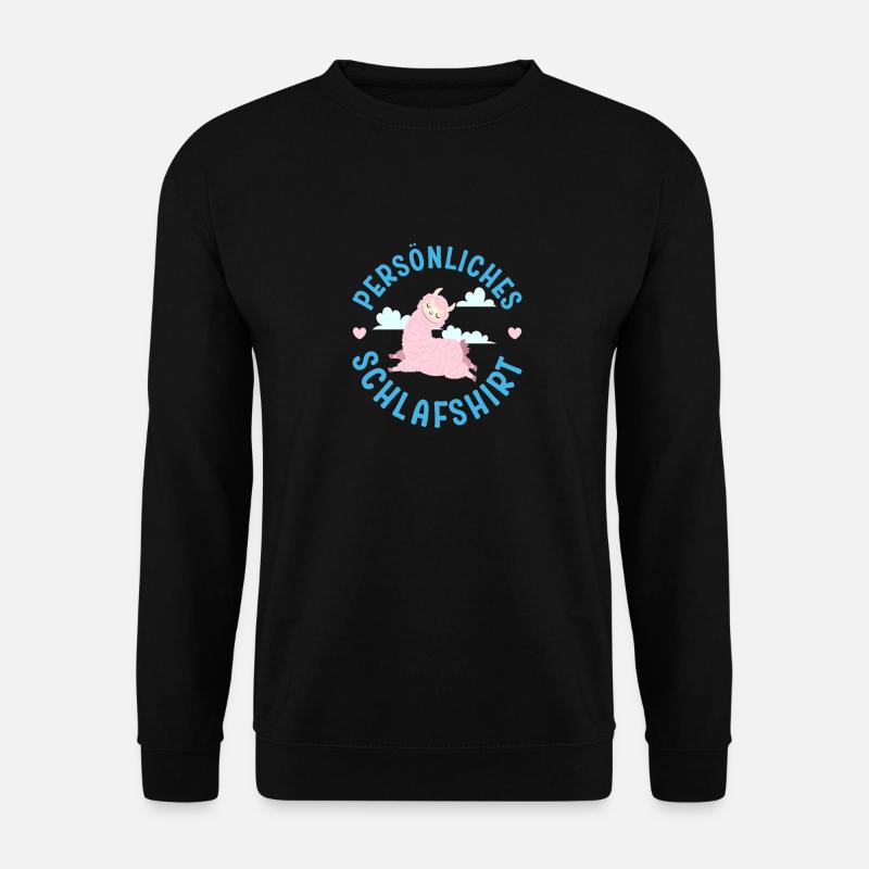 Alpaka PERSÖNLICHES SCHLAFSHIRT Lama Lustiges - Unisex Pullover - Schwarz
