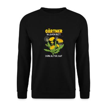 Gärtnern GÄRTNER BLÜHEN MIT DEM ALTER AUF Lustig - Unisex Pullover - Schwarz - Vorne - Alina (178cm) & Michal (187cm)