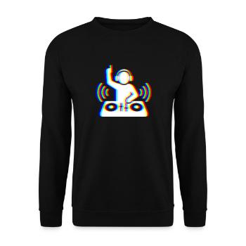 Glitch DJ – Beat Creator - Unisex Pullover - Schwarz - Vorne - Alina (178cm) & Michal (187cm)