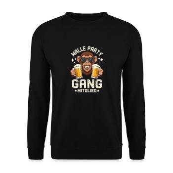 Malle Party Gang Mitglied - Unisex Pullover - Schwarz - Vorne - Alina (178cm) & Michal (187cm)