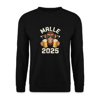 Malle 2025 Affen - Unisex Pullover - Schwarz - Vorne - Alina (178cm) & Michal (187cm)