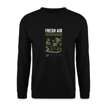 Kinderzimmervater Vaterschaft Pride - Unisex Pullover - Schwarz - Vorne - Alina (178cm) & Michal (187cm)