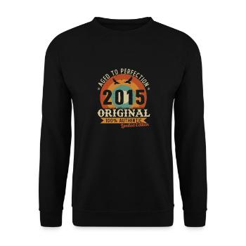 10 Ans 2015 Vintage Retro Cadeau D’anniversaire - Sweat-shirt Unisexe - noir - Devant - Alina (178cm) & Michal (187cm)