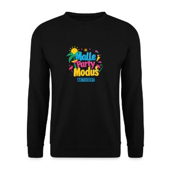 Malle Party Modus Aktiviert Mallorca Gruppen Shirt - Unisex Pullover - Schwarz - Vorne - Alina (178cm) & Michal (187cm)