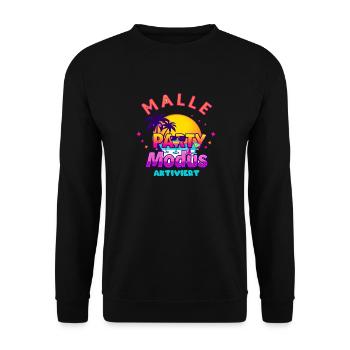 Malle Party Modus Aktiviert Mallorca Gruppen Shirt - Unisex Pullover - Schwarz - Vorne - Alina (178cm) & Michal (187cm)