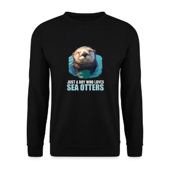 Seeotter - Unisex Pullover - Schwarz - Vorne - Alina (178cm) & Michal (187cm)