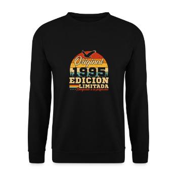 30 ans 1995 Vintage Rétro Cadeau d’anniversaire - Sweat-shirt Unisexe - noir - Devant - Alina (178cm) & Michal (187cm)