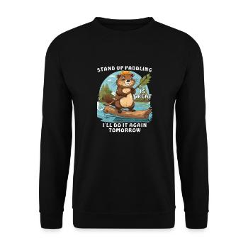 LE BEAVER STAND UP PADDLE EST GÉNIAL - Sweat-shirt Unisexe - noir - Devant - Alina (178cm) & Michal (187cm)