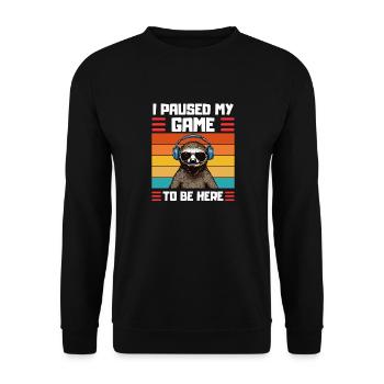 Zocker Faultier Spruch Gaming Humor - Unisex Pullover - Schwarz - Vorne - Alina (178cm) & Michal (187cm)