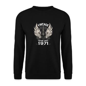 Vintage Rockin' Since 1971 – 54 ans d’expérience - Sweat-shirt Unisexe - noir - Devant - Alina (178cm) & Michal (187cm)