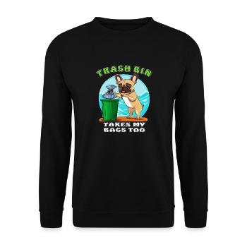 HUND TRASH BIN TAKES MY BAGS TOO - Unisex Sweatshirt - black - Front - Alina (178cm) & Michal (187cm)