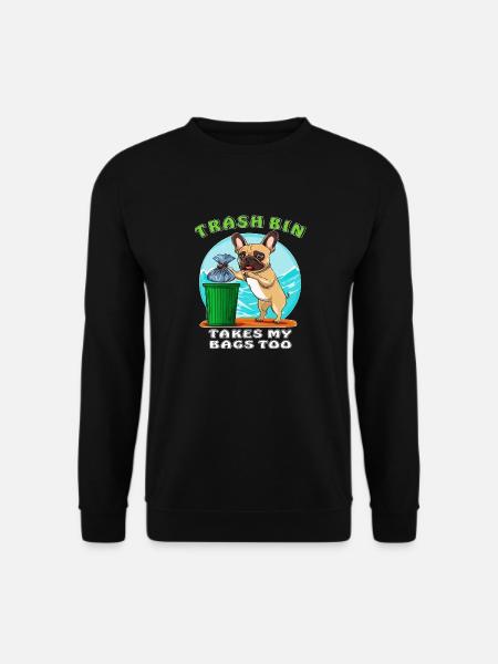 HUND TRASH BIN TAKES MY BAGS TOO - Unisex Pullover - Schwarz