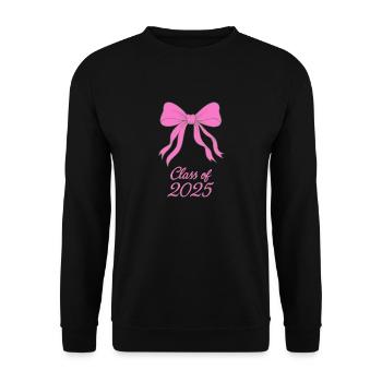 Class of 2025 Bow Shirt – Süße rosa Abschlusskunst - Unisex Pullover - Schwarz - Vorne - Alina (178cm) & Michal (187cm)