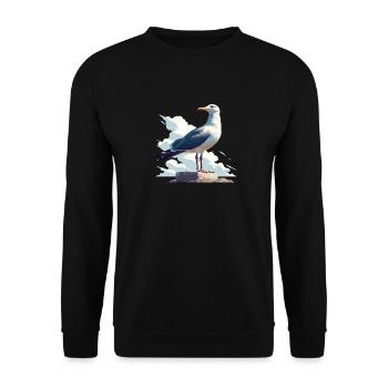 Seagulls Seagull - Unisex Sweatshirt - black - Front - Alina (178cm) & Michal (187cm)