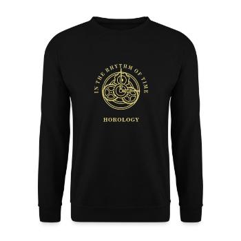 HOROLOGY IN THE RHYTHM OF TIME - Unisex Pullover - Schwarz - Vorne - Alina (178cm) & Michal (187cm)