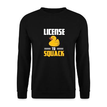 Permis de caneton charcanet canard en caoutchouc canard jaune - Sweat-shirt Unisexe - noir - Devant - Alina (178cm) & Michal (187cm)