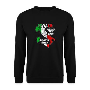 ITALIA THAT'S ITALY - Unisex Sweatshirt - black - Front - Alina (178cm) & Michal (187cm)
