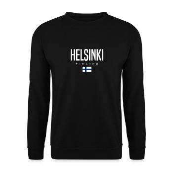 Helsinki Finland - Unisex Sweatshirt - black - Front - Alina (178cm) & Michal (187cm)