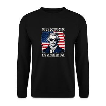 König NO KINGS IN AMERICA - Unisex Pullover - Schwarz - Vorne - Alina (178cm) & Michal (187cm)