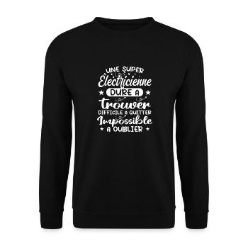 Ein Super-Elektriker - Elektriker-Geschenk - Unisex Pullover - Schwarz - Vorne - Alina (178cm) & Michal (187cm)