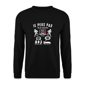 J'Peut Pas J'ai Rugby Joueur de Rugby france Drôle - Unisex Sweatshirt - black - Front - Alina (178cm) & Michal (187cm)