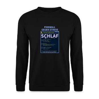 Pare-feu contre le stress : Veille - Sweat-shirt Unisexe - noir - Devant - Alina (178cm) & Michal (187cm)