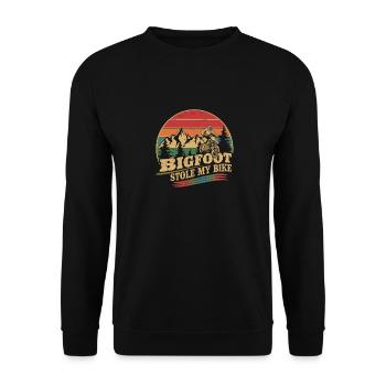 Bigfoot Stole My Bike Vintage - Unisex Sweatshirt - black - Front - Alina (178cm) & Michal (187cm)