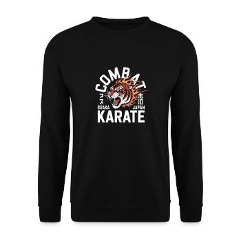 Arts Martiaux Tigre - Karaté de combat Osaka Japon Motif - Sweat-shirt Unisexe - noir - Devant - Alina (178cm) & Michal (187cm)