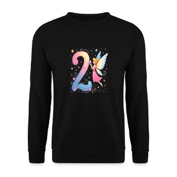 Douce Fée 2ème Anniversaire pour les filles - Sweat-shirt Unisexe - noir - Devant - Alina (178cm) & Michal (187cm)