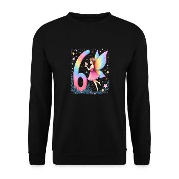 Douce Fée 6ème Anniversaire pour les filles - Sweat-shirt Unisexe - noir - Devant - Alina (178cm) & Michal (187cm)